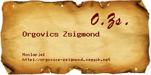 Orgovics Zsigmond névjegykártya